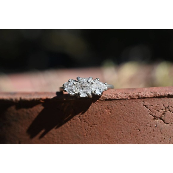 Engagement rings, raw diamond ring, raw stone ring, alternative engageme… - Picture 6 of 7